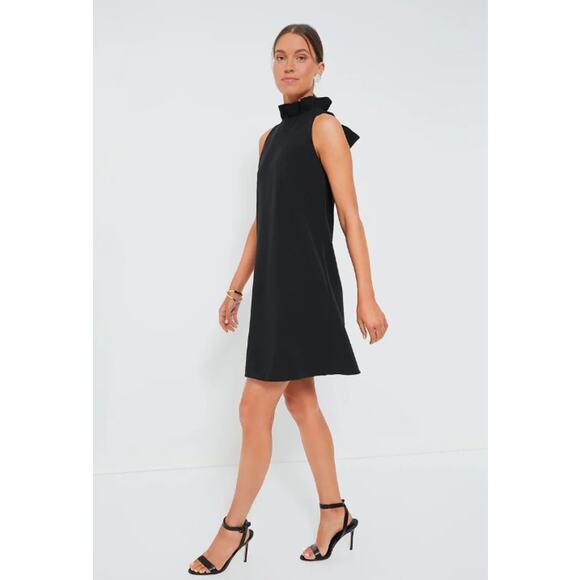 Tuckernuck Black Blythe Dress Sleeveless Bow Detail Flowy Mini Party Dress, XS - Picture 3 of 12